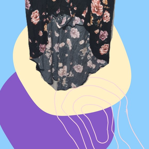 Plus Floral High-Low Romper - Picture 6 of 6